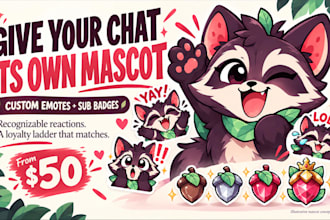 design custom twitch emotes and sub badges