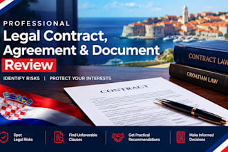 professionally review your legal contract, agreement, legal document for risks