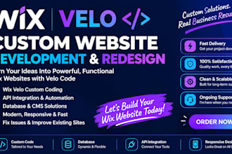 develop custom wix velo code API and database solutions