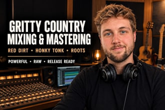 mix and master gritty red dirt, honky tonk, roots and alternative country songs