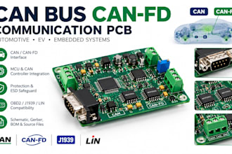 design can bus canfd pcb, ecu communication, obd2 andj1939 interface