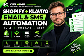 build shopify klaviyo email marketing and SMS automation systems