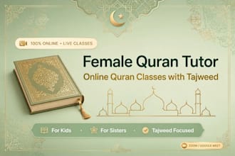 be your female quran teacher with tajveed,hifz and nurani qaida for every muslim