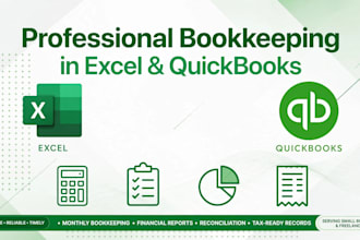 do bookkeeping in excel, quickbooks and bank reconciliation