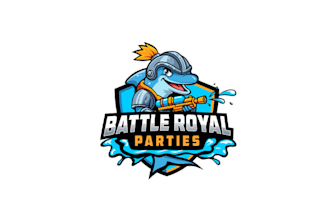 make battle royale party logo for epic water battle