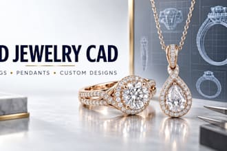 create custom 3d jewelry cad designs for rings and pendants