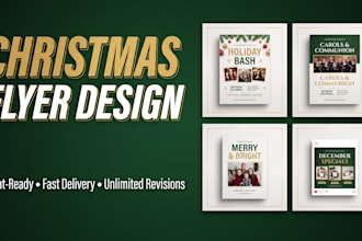 design christmas flyer, church flyer, event flyer, christmas card, new year