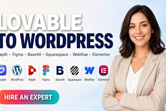 do lovable to wordpress, replit, figma, base44, squarespace, webflow, elementor