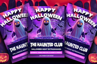 design a professional flyer for event or halloween party
