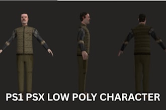 create 3d low poly assets, retro psx ps1 styles and stylized character