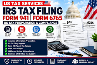 irs tax filing, form 941, r and d tax and US tax compliance