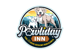 design beautiful vibrant dog holidays logo