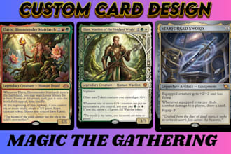 create custom mtg card design edh card alter anime mtg card tcg illustration art