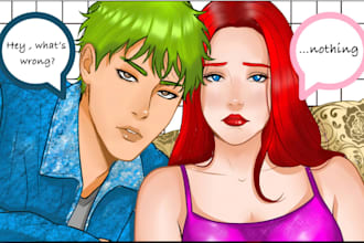 draw custom manga comic page doujin nsfw anime comic illustration webtoon cover