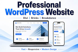 build a professional wordpress website with divi, bricks or breakdance