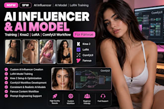 do nsfw sfw ai influencer ai model train krea2 lora comfyui workflow for fanvue