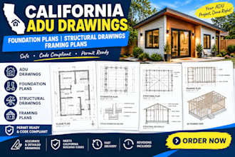 do california adu drawings  foundation plans structural drawings framing plans
