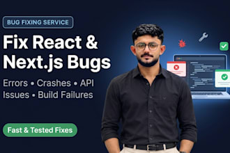 fix bugs and errors in reactjs nextjs and nodejs websites