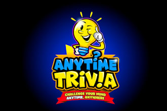 make fun and colorful logo for online trivia company