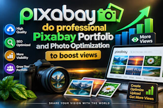 do professional pixabay portfolio and photo optimization to boost views