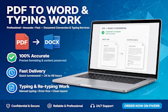 convert pdf to word and typing work
