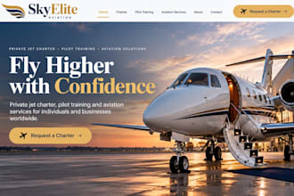 design wix aviation website private jet charter aerospace pilot training website