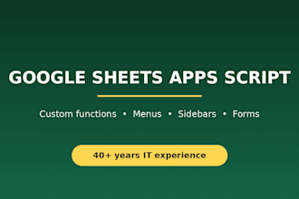write google apps script for custom functions, menus and sidebars in sheets