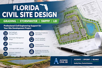 design florida site grading stormwater drainage lid and swpp plan clinic layout