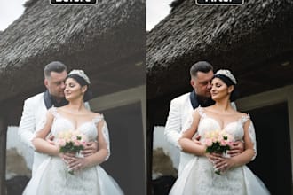 retouch 100 wedding photos with color correction