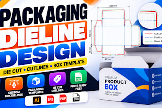 dieline design, box packaging dieline, box dieline, die cut, cut lines, dieline