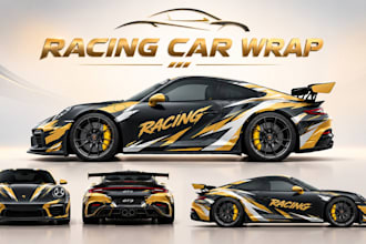 design professional racing car wrap, sports car livery and vehicle wrap design