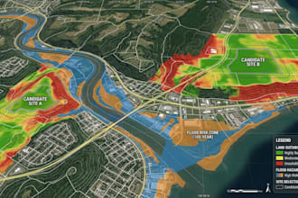 create gis site selection land suitability flood risk geographic mapping analysi