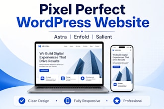 build a pixel perfect wordpress website  with astra enfold or salient wordpress