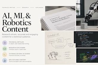 write technical ai, machine learning, and robotics content