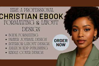 proofread, format christian ebook, prayer journal design, workbook layout design