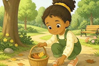 draw a children book illustration or child book illustration