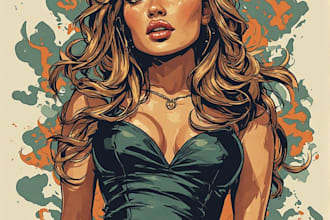 design a glamorous retro pin up artwork