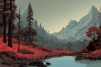 draw the landscape illustration or concept art