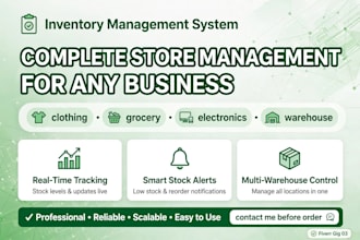 create professional inventor store management excell expert
