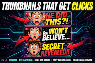 design high ctr youtube thumbnails and reels covers
