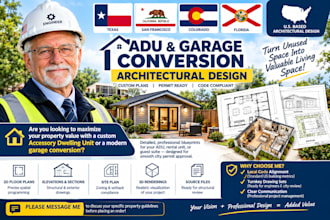design a ready adu plan and garage conversion drawing
