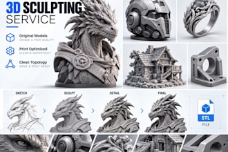 sculpt high quality 3d model for 3d printing