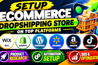 setup ecommerce dropshipping store on wix shopify walmart amazon tiktok shop
