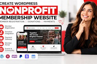 build wordpress nonprofit membership site with donations and member registration