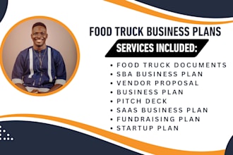 write food truck business plan, sba business loan, pitch deck, venue proposal