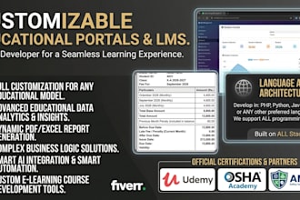 develop a custom educational website or lms