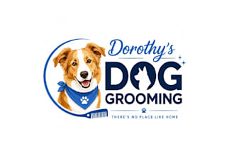 design a professional dog grooming logo for your pet business