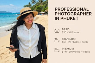 take aesthetic photos and videos in phuket patong beach