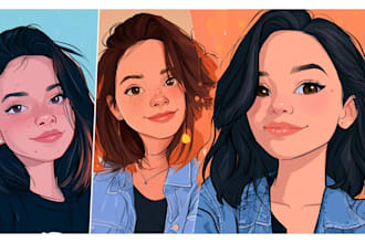 cartoon portraits for couples and families