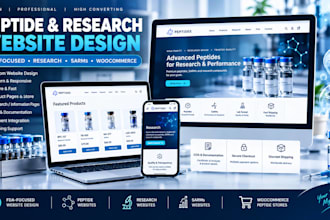 create a professional research peptide website and saas website